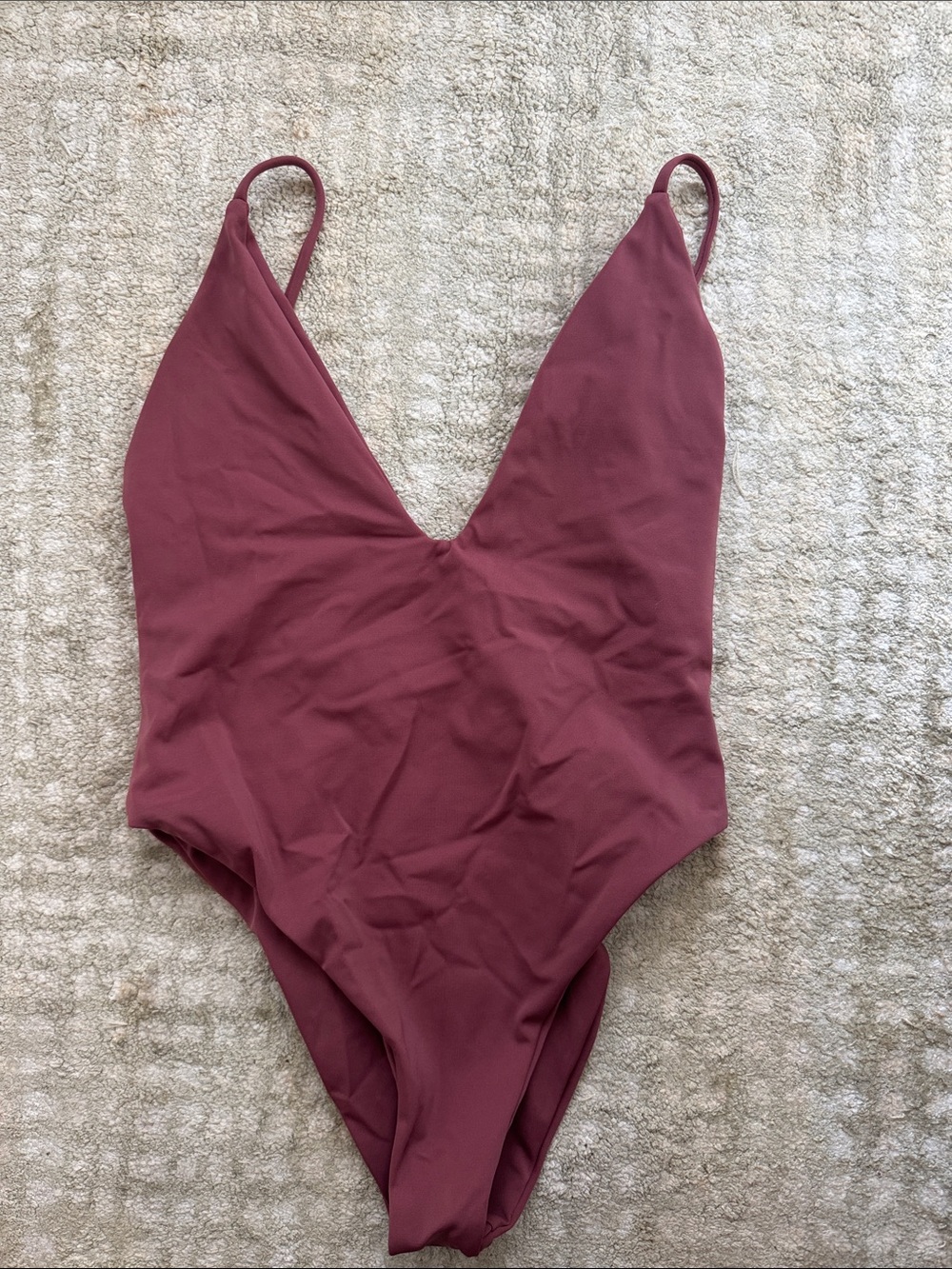 Wanderlust Swim Women's Deep V One-Piece Swimsuit in Mauve